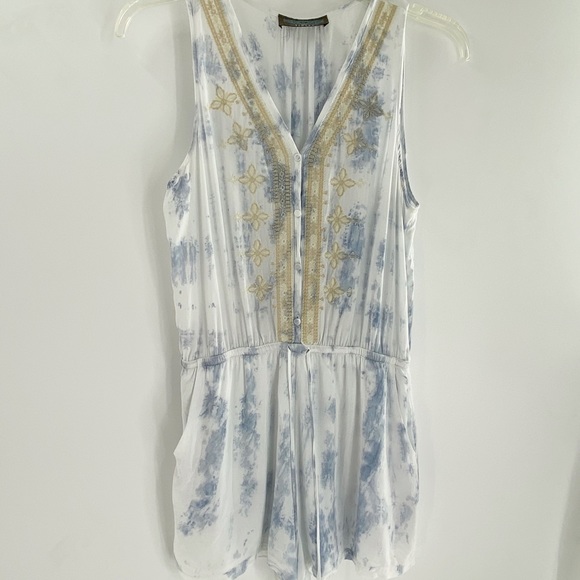 Tinley Road Pants - Tinley tie-dye romper with embroidery detailing
